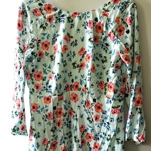 Loft dress size 10 blue floral bell sleeve NWT